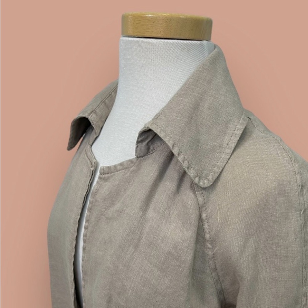 ARTISANNY Women’s Size Small 100% Linen Duster Jacket Beige Lightweight - Picture 5 of 8